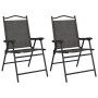 Folding garden chairs 2 units steel and gray melange textilene by , Garden chairs - Ref: Foro24-360197, Price: 95,23 €, Disco...