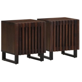 Bedside tables 2 units solid mango wood 40x33x46 cm by , Nightstands - Ref: Foro24-377421, Price: 121,46 €, Discount: %