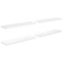 Floating wall shelf 4 pcs glossy white MDF 90x23.5x3.8cm by vidaXL, Shelves and shelves - Ref: Foro24-323756, Price: 85,68 €,...