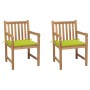 Garden chairs 2 units teak wood and bright green cushions by , Garden chairs - Ref: Foro24-3062741, Price: 265,16 €, Discount: %