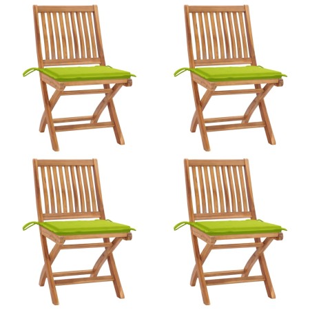 Faltbare Gartenstühle, 4 Stück Massivholz Teak mit Kissen. von , Gartenstühle - Ref: Foro24-3072818, Preis: 366,42 €, Rabatt: %