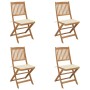 Folding garden chairs 4 units and solid acacia wood cushions by , Garden chairs - Ref: Foro24-3064673, Price: 202,54 €, Disco...