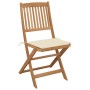 Folding garden chairs 4 units and solid acacia wood cushions by , Garden chairs - Ref: Foro24-3064673, Price: 202,54 €, Disco...