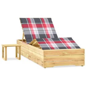 Gartenliege mit Tisch und Kissen aus imprägniertem Kiefernholz von , Liegen - Ref: Foro24-3065967, Preis: 178,28 €, Rabatt: %