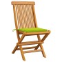 Garden chairs 8 units solid teak with bright green cushions by , Garden chairs - Ref: Foro24-3072928, Price: 541,14 €, Discou...