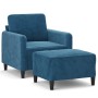 Sessel mit Hocker aus blauem Samt, 60 cm. von , Sofas - Ref: Foro24-3201173, Preis: 205,99 €, Rabatt: %