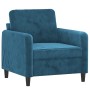 Armchair with blue velvet footstool 60 cm by , Sofas - Ref: Foro24-3201173, Price: 216,17 €, Discount: %