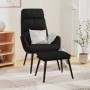 Sillón de relax con taburete de tela y cuero sintético negro de , Sillones - Ref: Foro24-3097511, Precio: 149,01 €, Descuento: %