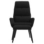 Sillón de relax con taburete de tela y cuero sintético negro de , Sillones - Ref: Foro24-3097511, Precio: 149,01 €, Descuento: %