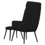 Sillón de relax con taburete de tela y cuero sintético negro de , Sillones - Ref: Foro24-3097511, Precio: 149,01 €, Descuento: %