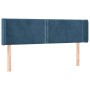 Dark blue velvet headboard 147x16x78/88 cm by , Headboards and footboards - Ref: Foro24-3118680, Price: 72,99 €, Discount: %