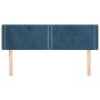 Dark blue velvet headboard 147x16x78/88 cm by , Headboards and footboards - Ref: Foro24-3118680, Price: 72,99 €, Discount: %