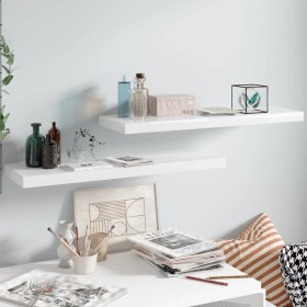 Floating wall shelf 2 pcs glossy white MDF 80x23.5x3.8cm by vidaXL, Shelves and shelves - Ref: Foro24-323752, Price: 35,66 €,...