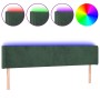 Dark green velvet headboard with LED lights 163x16x78/88 cm by , Headboards and footboards - Ref: Foro24-3123013, Price: 75,6...