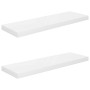 Floating wall shelf 2 pcs glossy white MDF 80x23.5x3.8cm by vidaXL, Shelves and shelves - Ref: Foro24-323752, Price: 35,66 €,...