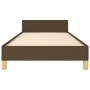 Bed frame with dark brown fabric headboard 90x200 cm by , Beds and slatted bases - Ref: Foro24-3125109, Price: 140,69 €, Disc...