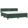 Dark green velvet box spring bed with mattress 160x200 cm by , Beds and slatted bases - Ref: Foro24-3127442, Price: 504,76 €,...