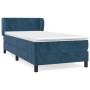 Dark blue velvet box spring bed with mattress 100x200 cm by , Beds and slatted bases - Ref: Foro24-3127539, Price: 338,91 €, ...