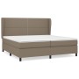 Box spring bed with gray taupe fabric mattress 200x200 cm by , Beds and slatted bases - Ref: Foro24-3127913, Price: 691,67 €,...