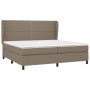 Box spring bed with gray taupe fabric mattress 200x200 cm by , Beds and slatted bases - Ref: Foro24-3127913, Price: 691,67 €,...