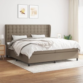 Box spring bed with gray taupe fabric mattress 200x200 cm by , Beds and slatted bases - Ref: Foro24-3128313, Price: 720,40 €,...