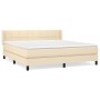 Cama box spring con colchón tela color crema 180x200 cm de , Camas y somieres - Ref: Foro24-3129734, Precio: 560,82 €, Descue...