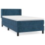 Box spring bed with dark blue velvet mattress 100x200 cm by , Beds and slatted bases - Ref: Foro24-3130827, Price: 335,74 €, ...