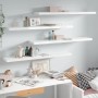 Floating wall shelf 4 pcs glossy white MDF 120x23.5x3.8 cm by vidaXL, Shelves and shelves - Ref: Foro24-323759, Price: 94,84 ...