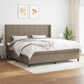 Box spring bed with gray taupe fabric mattress 200x200 cm by , Beds and slatted bases - Ref: Foro24-3131461, Price: 706,24 €,...