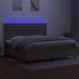 Box spring bed with mattress and LED lights, gray taupe fabric, 200x200 cm. by , Beds and slatted bases - Ref: Foro24-3135225...