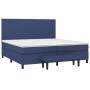 Box spring bed with blue fabric mattress 200x200 cm by , Beds and slatted bases - Ref: Foro24-3136467, Price: 742,73 €, Disco...