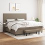 Cama box spring con colchón tela gris taupe 200x200 cm de , Camas y somieres - Ref: Foro24-3136465, Precio: 772,50 €, Descuen...