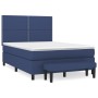 Box spring bed with blue fabric mattress 140x190 cm by , Beds and slatted bases - Ref: Foro24-3136515, Price: 507,66 €, Disco...