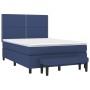 Box spring bed with blue fabric mattress 140x190 cm by , Beds and slatted bases - Ref: Foro24-3136515, Price: 507,66 €, Disco...