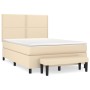 Cama box spring con colchón tela color crema 140x200 cm de , Camas y somieres - Ref: Foro24-3136522, Precio: 509,99 €, Descue...