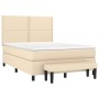 Cama box spring con colchón tela color crema 140x200 cm de , Camas y somieres - Ref: Foro24-3136522, Precio: 509,99 €, Descue...