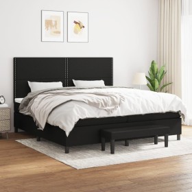 Cama box spring con colchón tela negro 200x200 cm de , Camas y somieres - Ref: Foro24-3136543, Precio: 745,43 €, Descuento: %