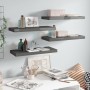 Floating wall shelves 4 pcs glossy gray MDF 60x23.5x3.8 cm by vidaXL, Shelves and shelves - Ref: Foro24-323792, Price: 44,35 ...