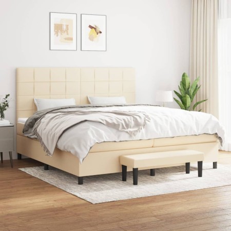 Boxspringbett mit cremefarbenem Stoffmatratze 200x200 cm. von , Betten und Lattenroste - Ref: Foro24-3136626, Preis: 718,99 €...