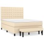 Boxspringbett mit cremefarbenem Stoffbezug und Matratze, 140x200 cm. von , Betten und Lattenroste - Ref: Foro24-3136922, Prei...