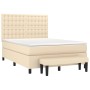 Boxspringbett mit cremefarbenem Stoffbezug und Matratze, 140x200 cm. von , Betten und Lattenroste - Ref: Foro24-3136922, Prei...