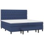 Cama box spring con colchón tela azul 200x200 cm de , Camas y somieres - Ref: Foro24-3136867, Precio: 836,80 €, Descuento: %