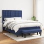 Box spring bed with blue fabric mattress 140x190 cm by , Beds and slatted bases - Ref: Foro24-3136915, Price: 568,52 €, Disco...