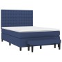 Box spring bed with blue fabric mattress 140x190 cm by , Beds and slatted bases - Ref: Foro24-3136915, Price: 568,52 €, Disco...