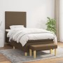 Cama box spring con colchón tela marrón oscuro 100x200 cm de , Camas y somieres - Ref: Foro24-3136976, Precio: 381,99 €, Desc...