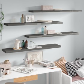 Floating wall shelf 4 pcs glossy gray MDF 120x23.5x3.8 cm by vidaXL, Shelves and shelves - Ref: Foro24-323801, Price: 73,99 €...