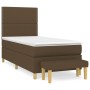 Cama box spring con colchón tela marrón oscuro 90x190 cm de , Camas y somieres - Ref: Foro24-3137040, Precio: 385,13 €, Descu...