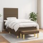 Cama box spring con colchón tela marrón oscuro 100x200 cm de , Camas y somieres - Ref: Foro24-3137056, Precio: 402,06 €, Desc...