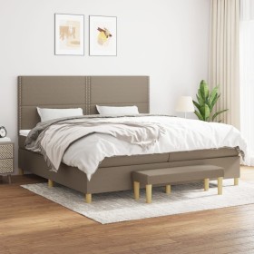 Box spring bed with gray taupe fabric mattress 200x200 cm by , Beds and slatted bases - Ref: Foro24-3137105, Price: 707,02 €,...