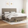 Boxspringbett mit grauem Taupe-Stoffbezug und Matratze 200x200 cm. von , Betten und Lattenroste - Ref: Foro24-3137105, Preis:...